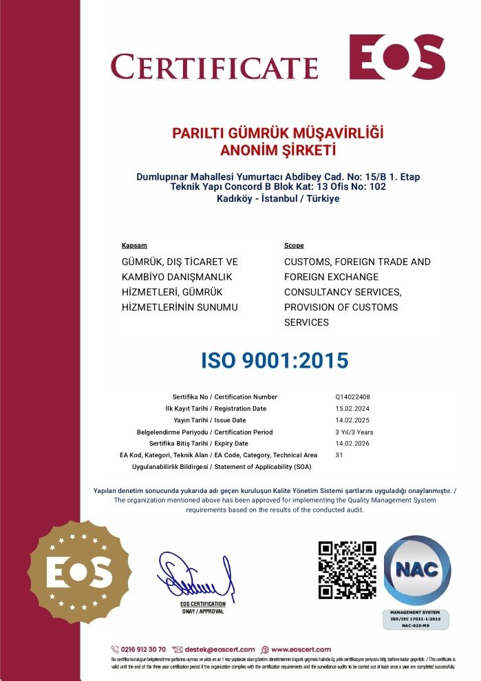 Parıltı Gümrük - Gümrük Müşavirliği Anonim Şirketi